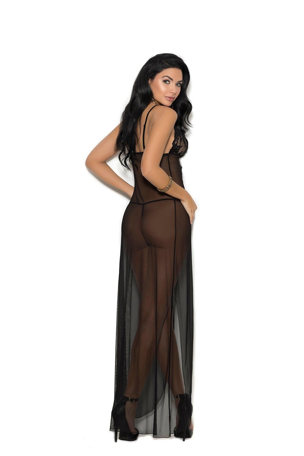 Elegance Unveiled Mesh Gown Set - La Tentadora